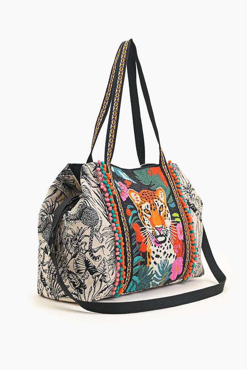 Tropisk Leopardudsmykket Tote