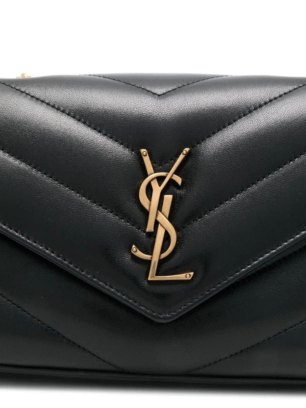 Saint Laurent Dame Loulou Small Taske I Matelassé Lammeskind