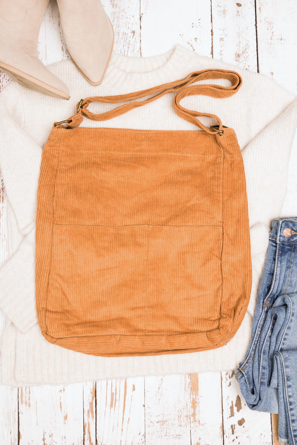 Corduroy Messenger Bag