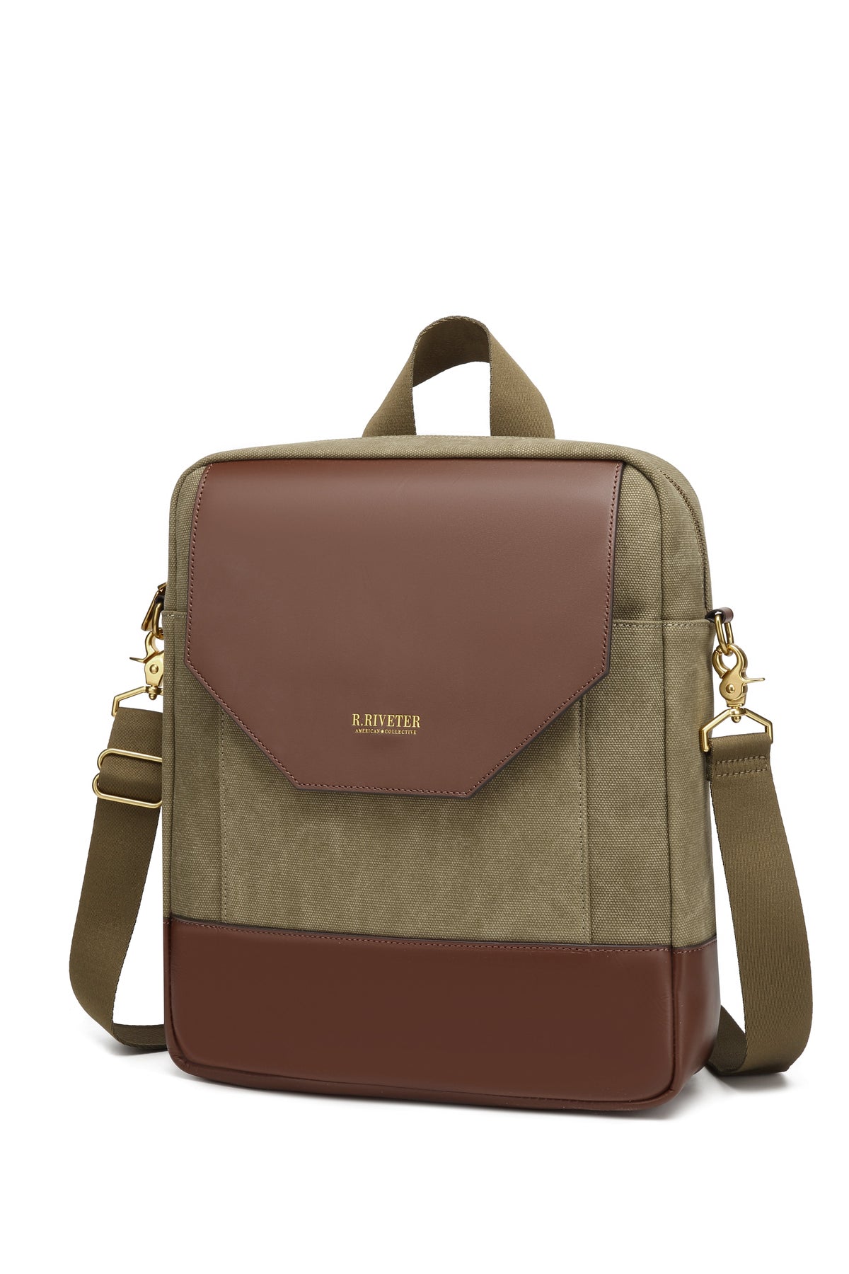 Corbin | Canvas med slidt look + brunt læder