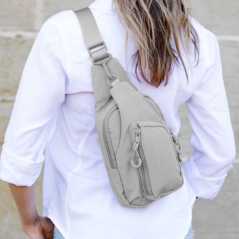 Pippa vendbar slingbag i nylon