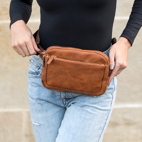 Presly vegansk læder Everywhere Sling Crossbody bælte hoftetaske bæltetaske