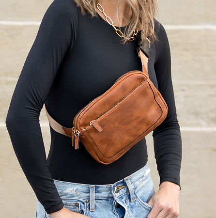 Presly vegansk læder Everywhere Sling Crossbody bælte hoftetaske bæltetaske
