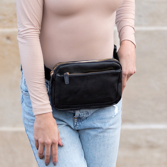 Presly vegansk læder Everywhere Sling Crossbody bælte hoftetaske bæltetaske