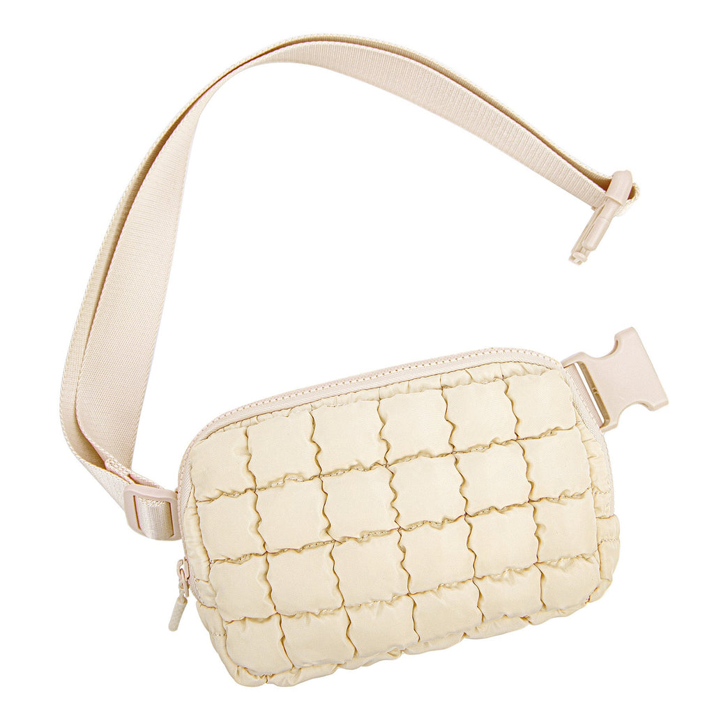Evyn Quiltet Puffer Sling Crossbody Bælte Mave Taske