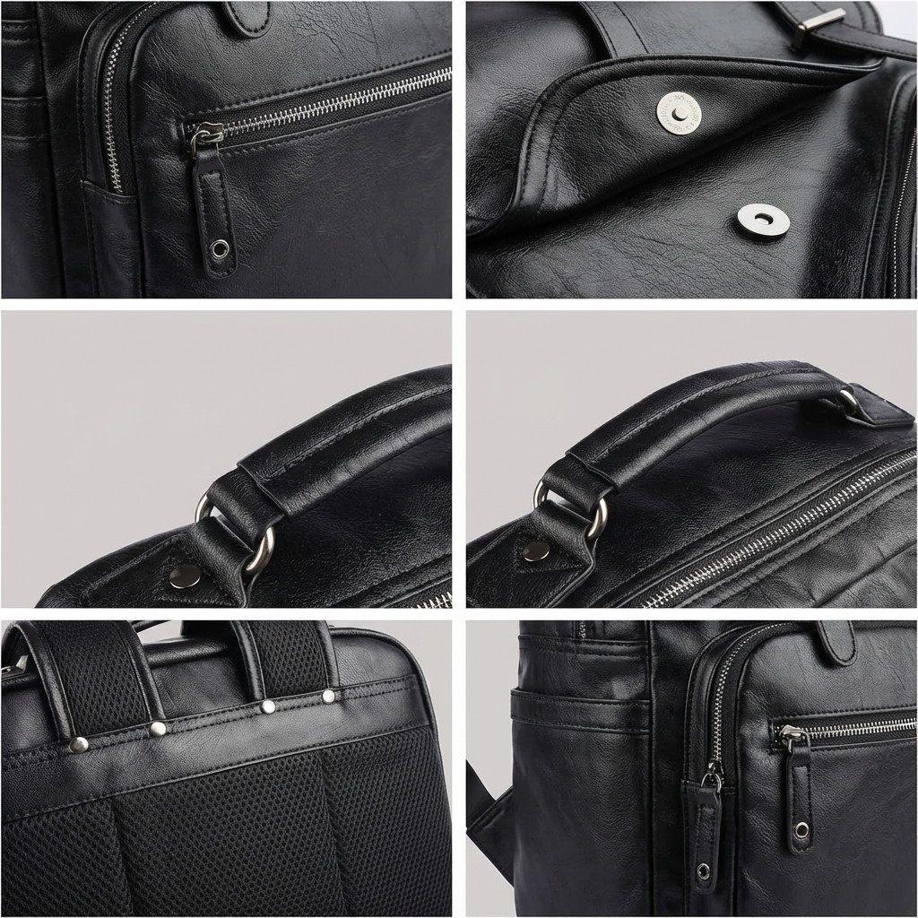 Men's Vegan Leather Backpack – Structured Travel Carry