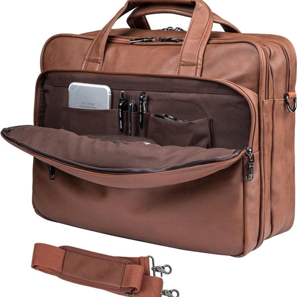 Men's Vegan Leather Messenger Bag – Modern Work Carry