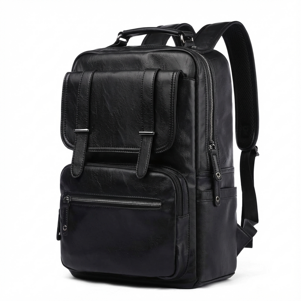 Men's Vegan Leather Backpack – Structured Travel Carry