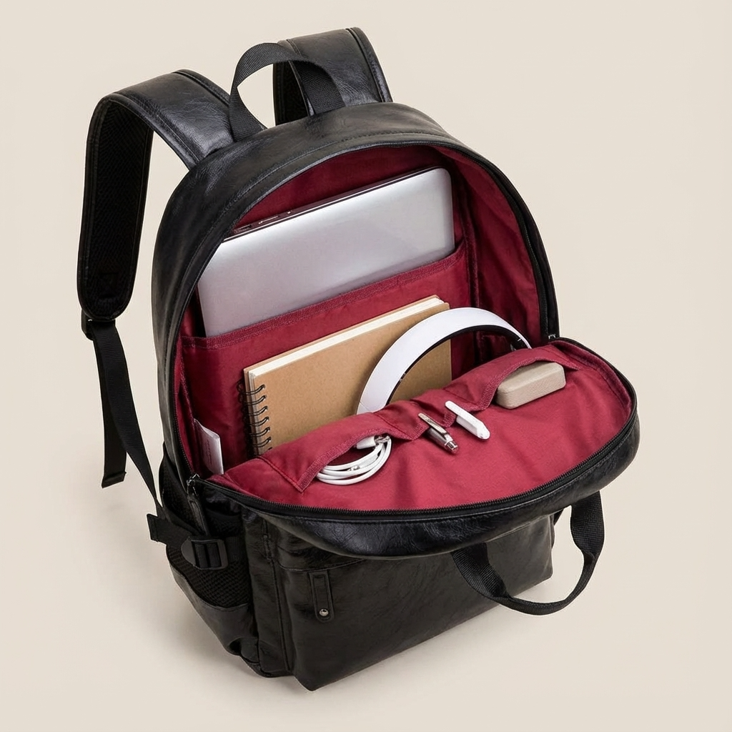 Men's Vegan Leather Backpack – Modern Work Carry