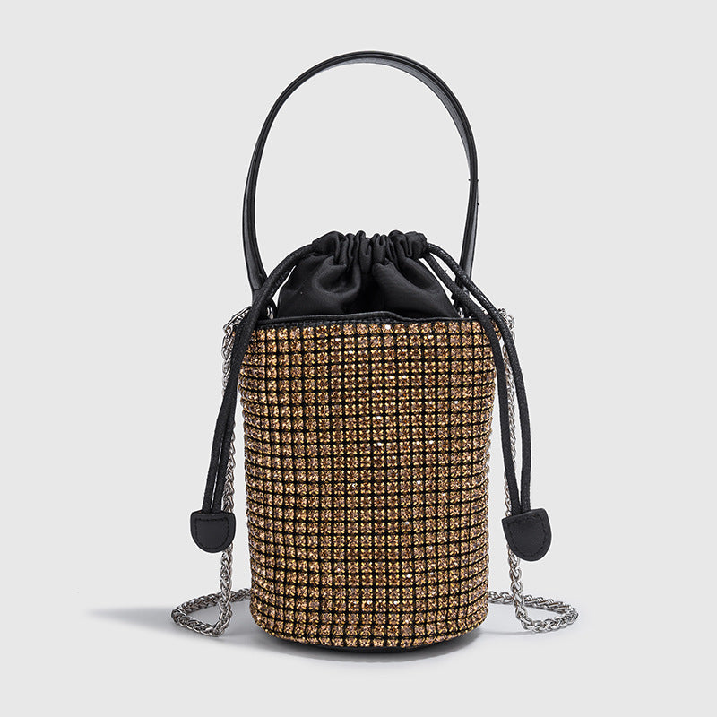 Sommer Efterår Aften Håndtasker Kvinder Blød Diamant Snor Spandtaske Kæde Skuldertaske Crossbody