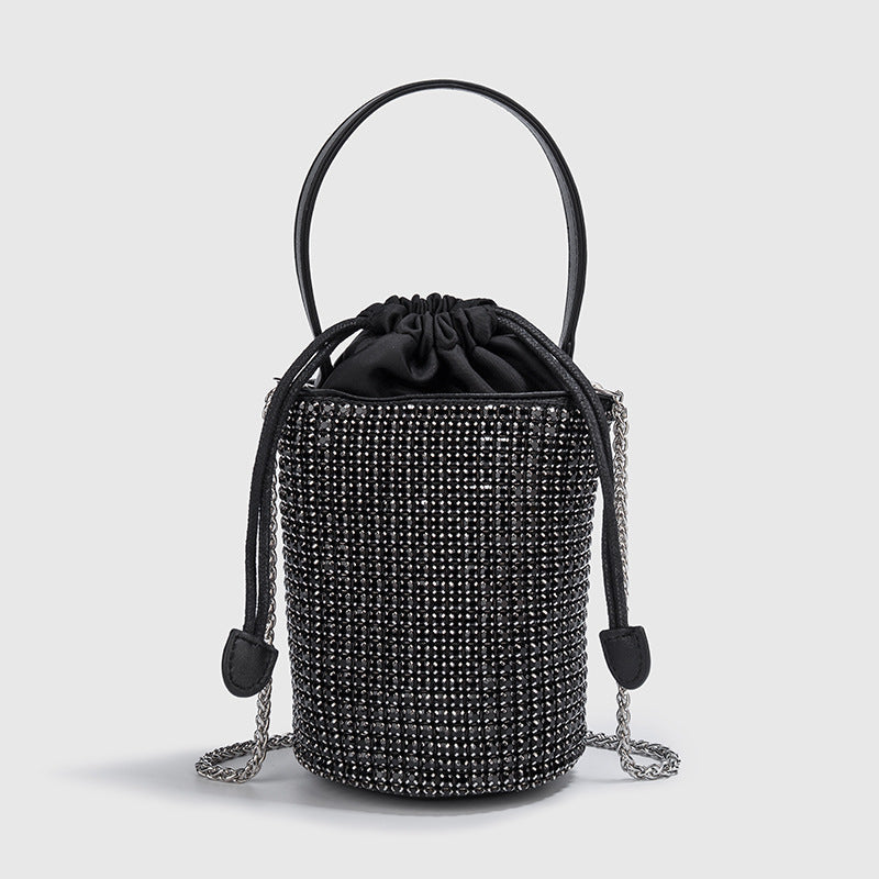 Sommer Efterår Aften Håndtasker Kvinder Blød Diamant Snor Spandtaske Kæde Skuldertaske Crossbody