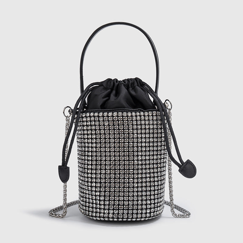 Sommer Efterår Aften Håndtasker Kvinder Blød Diamant Snor Spandtaske Kæde Skuldertaske Crossbody