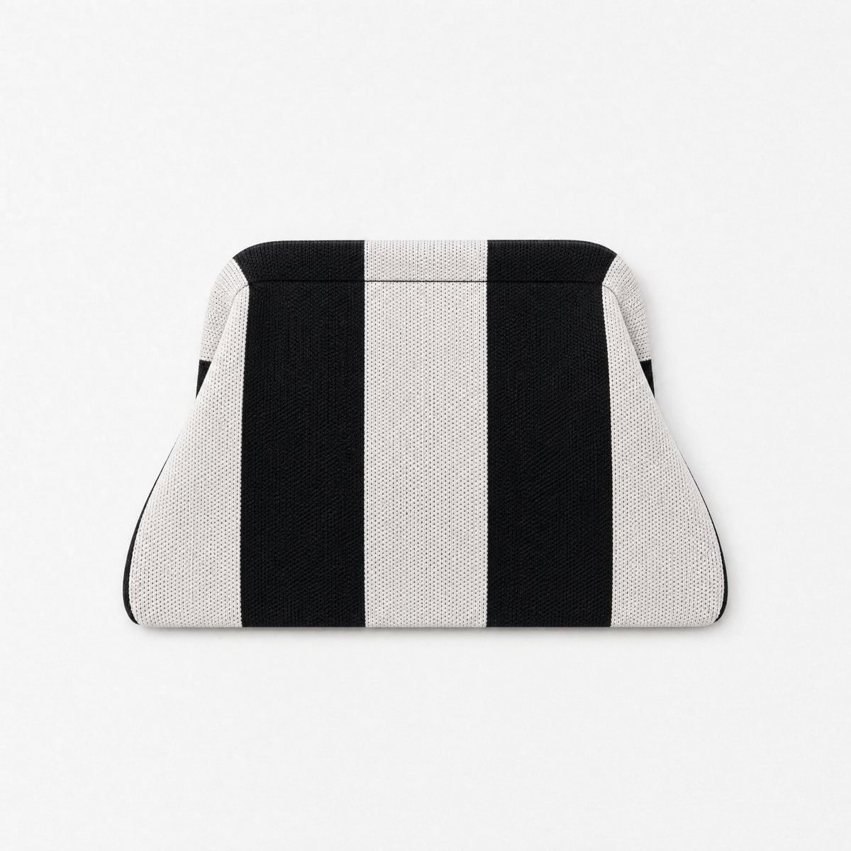 The Original Everywhere Clutch in black and white stripes, a machine washable everywhere clutch for every occasion.