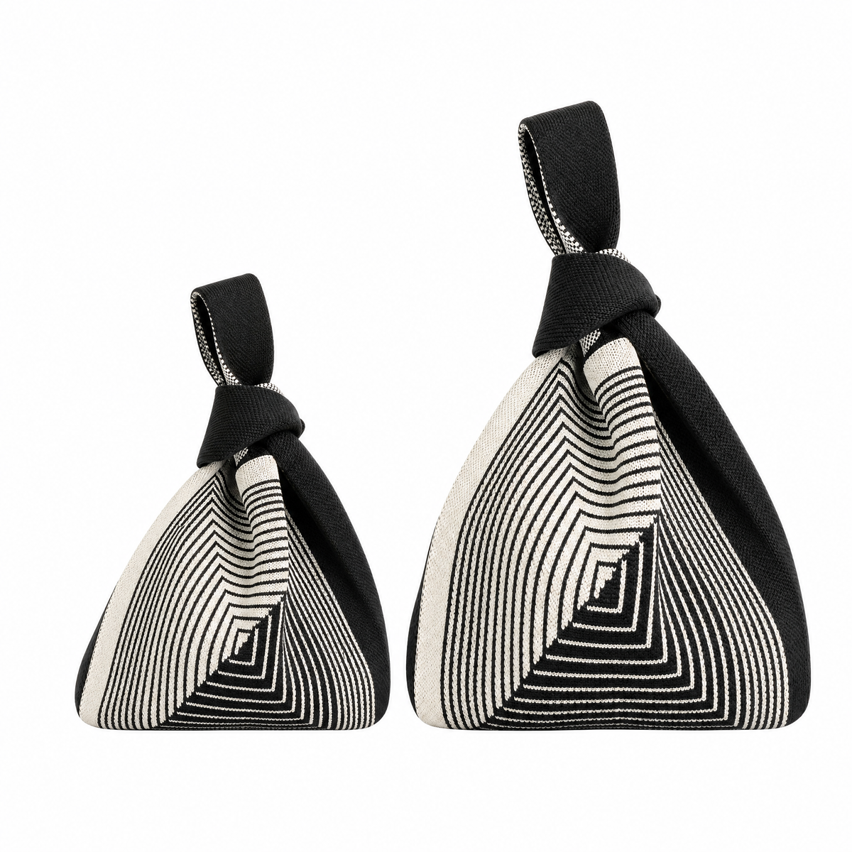 Stylish The Labyrinth washable black handbag in black and white geometric design, perfect for versatile wear.