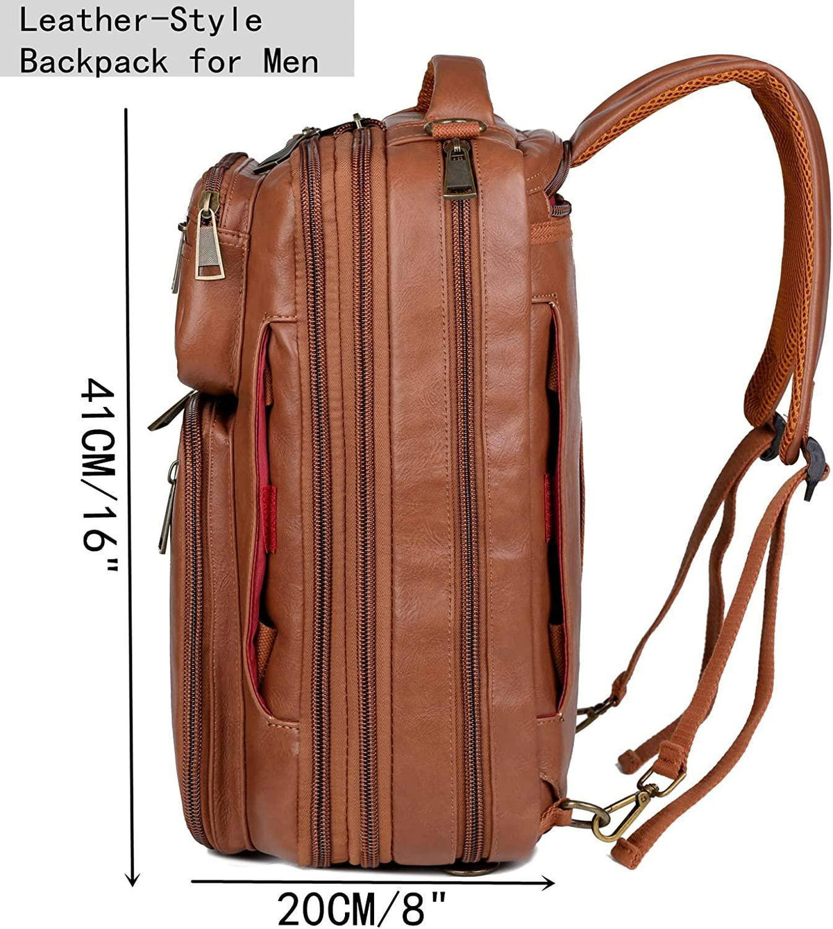 Men's Vegan Leather Backpack – Convertible Work Carry