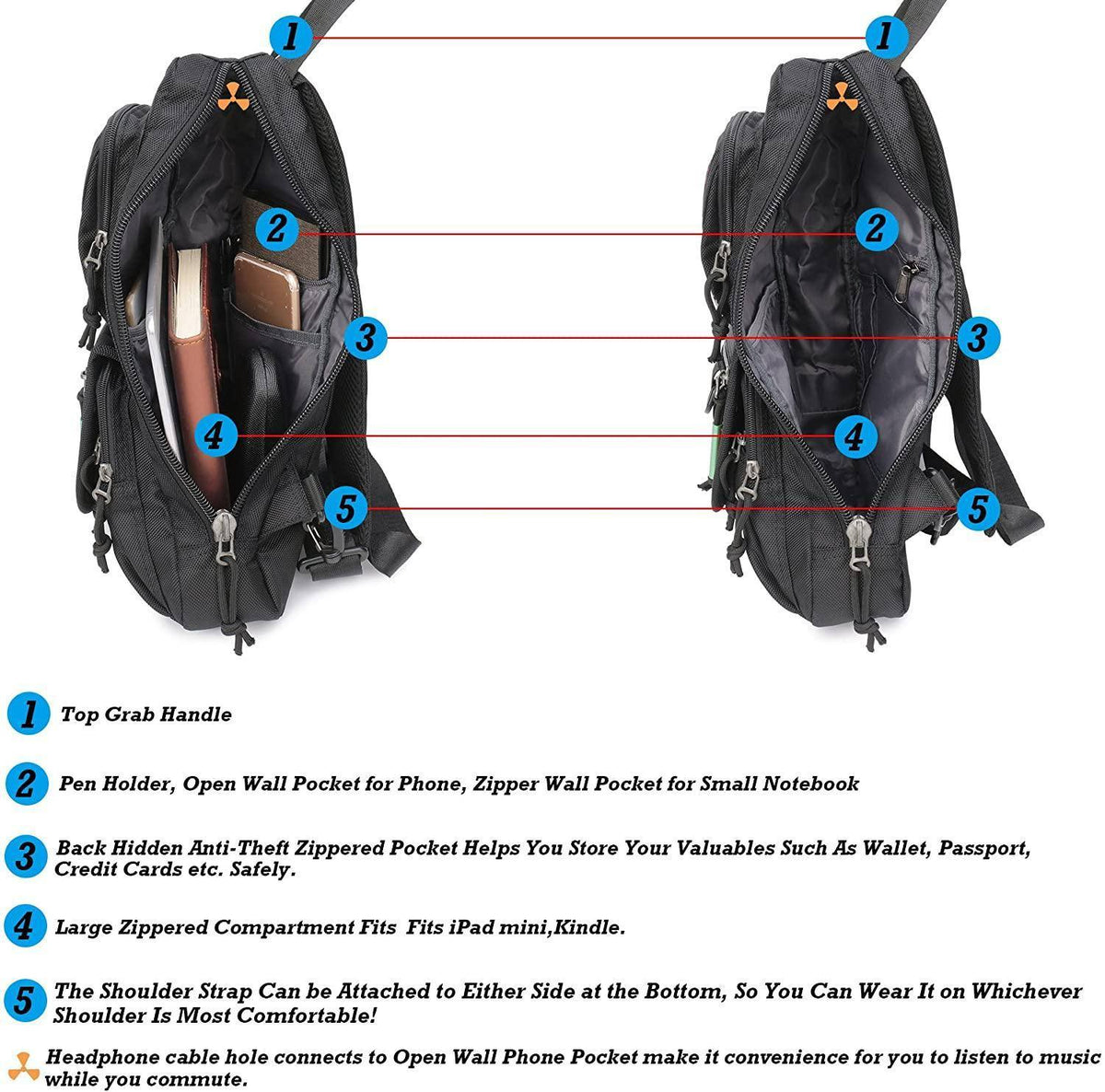 Men's Nylon Sling Bag – Ultralight Urban Carry