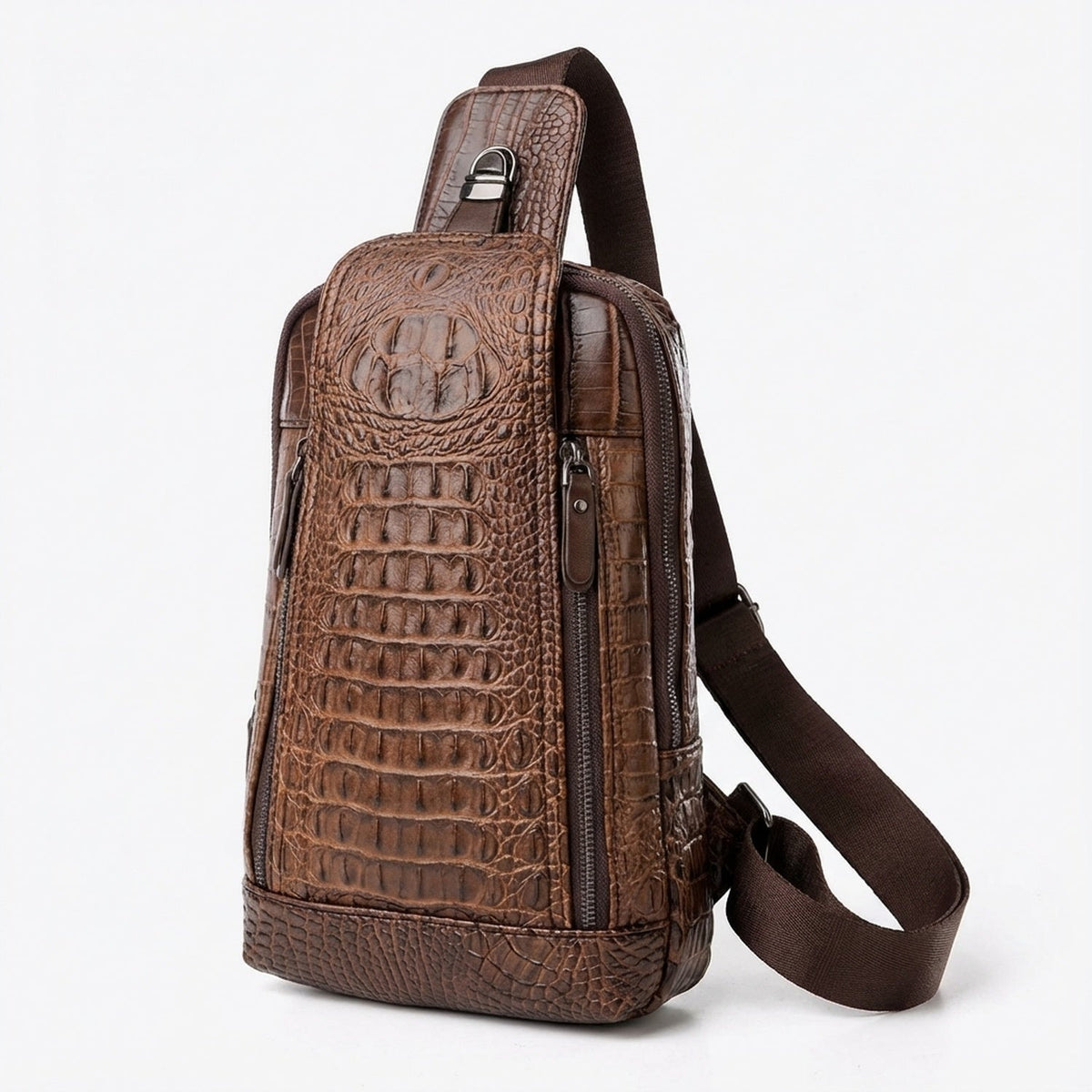 Men's Croc-Embossed Vegan Leather Sling – Refined Daily Carry