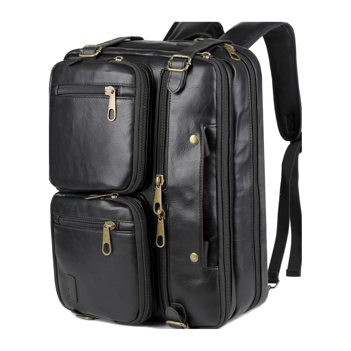 Men's Vegan Leather Messenger Bag – Convertible Work Carry