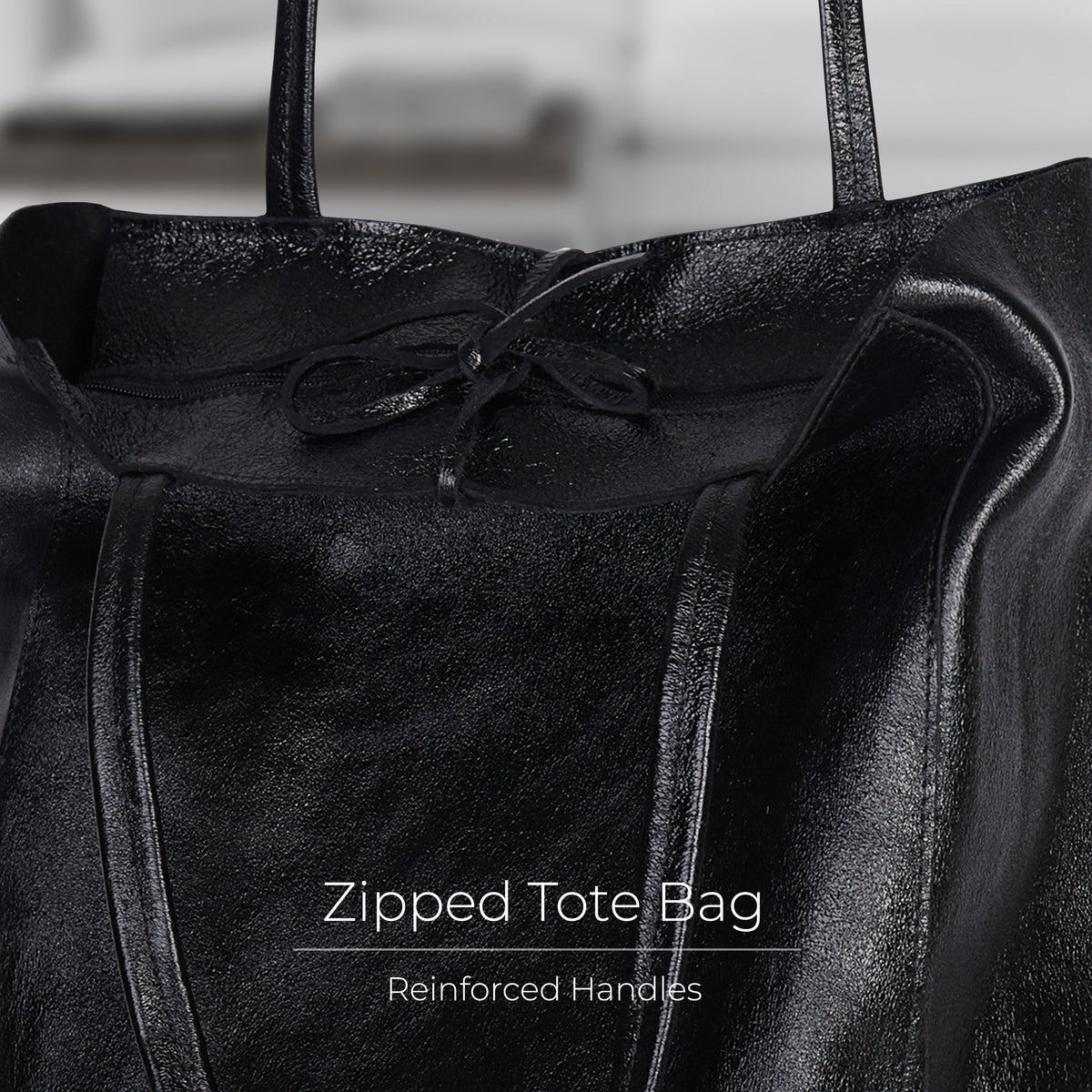 Italian Genuine Metallic Suede Tote Bag | Pisa